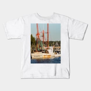 Shrimping boat in the intercoastal waterways Kids T-Shirt